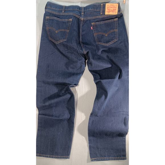 Levi’s 505 Regular Fit Jeans Men’s 42x32 Dark Wash Straight Leg Denim Blue USA - Picture 6 of 7